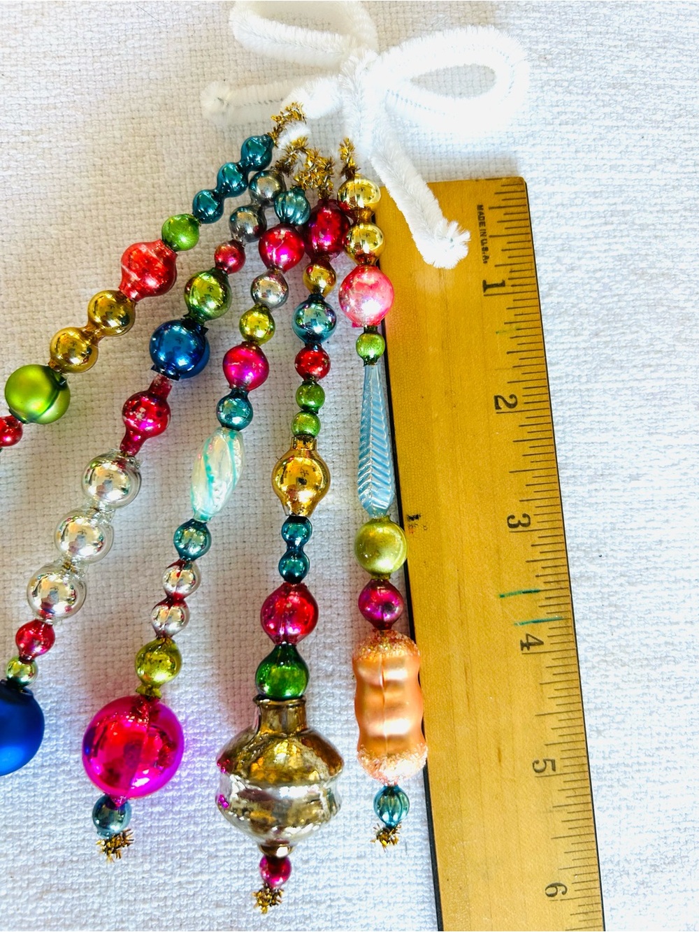 Vintage repurposed mercury glass garland bead icicle holiday Christmas ornaments - Picture 5 of 5